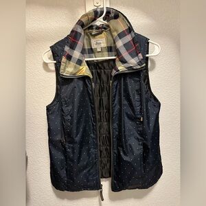 G.H. Bass & Co. Navy Polka Dot Vest with Plaid Lining